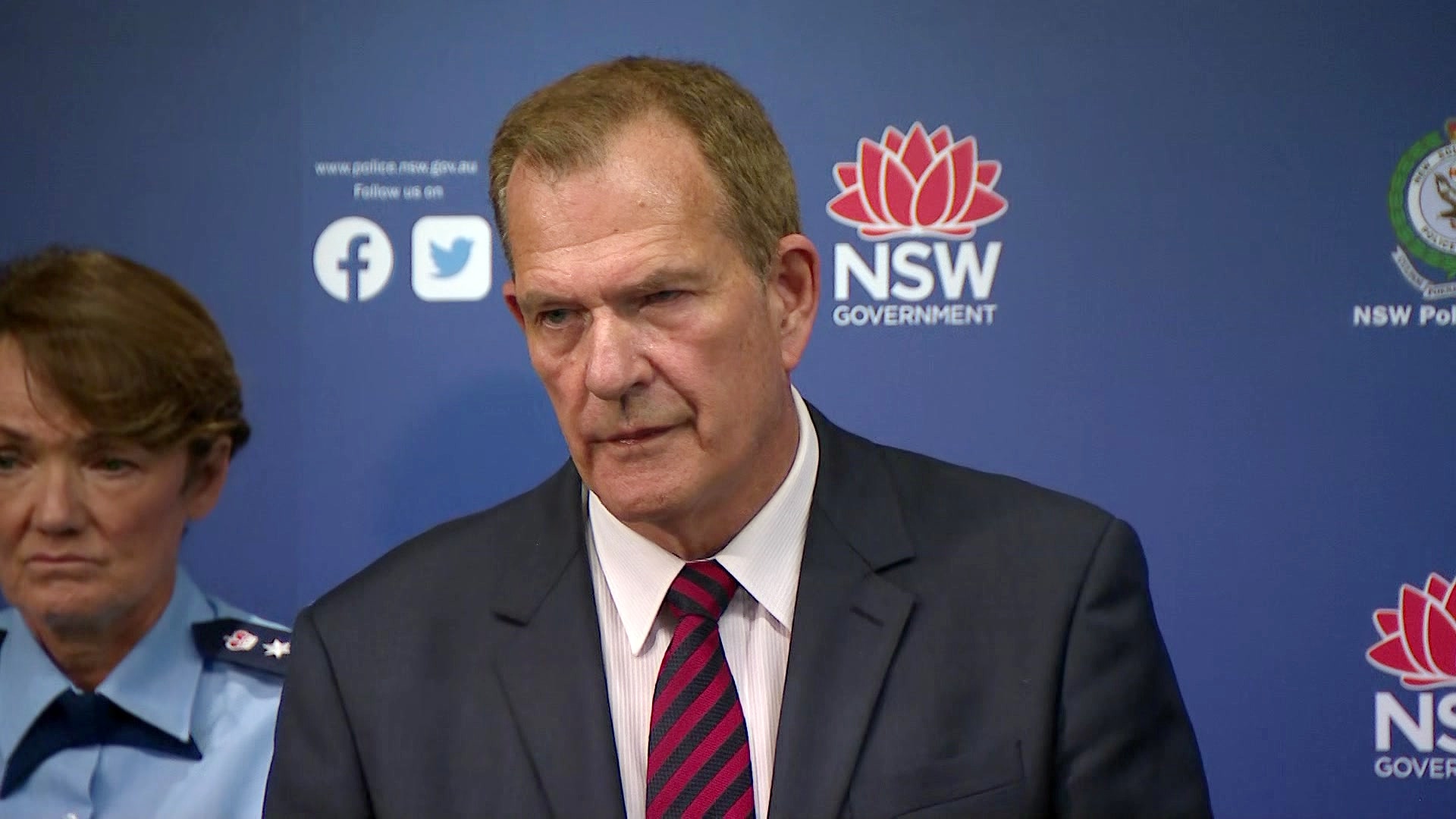 Deputy Police Commissioner David Hudson at a press conference over an alleged double murder of a sydney couple