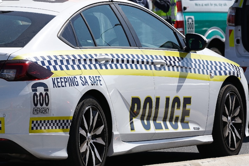 The side of an SA Police car.