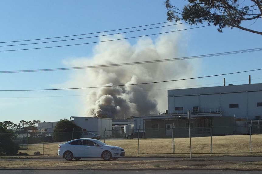 Smoke billowing from a scrap metal fire in Brooklyn in Melbourne's west.