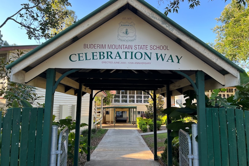 Buderim Mountain State School 'Celebration Way' sign.