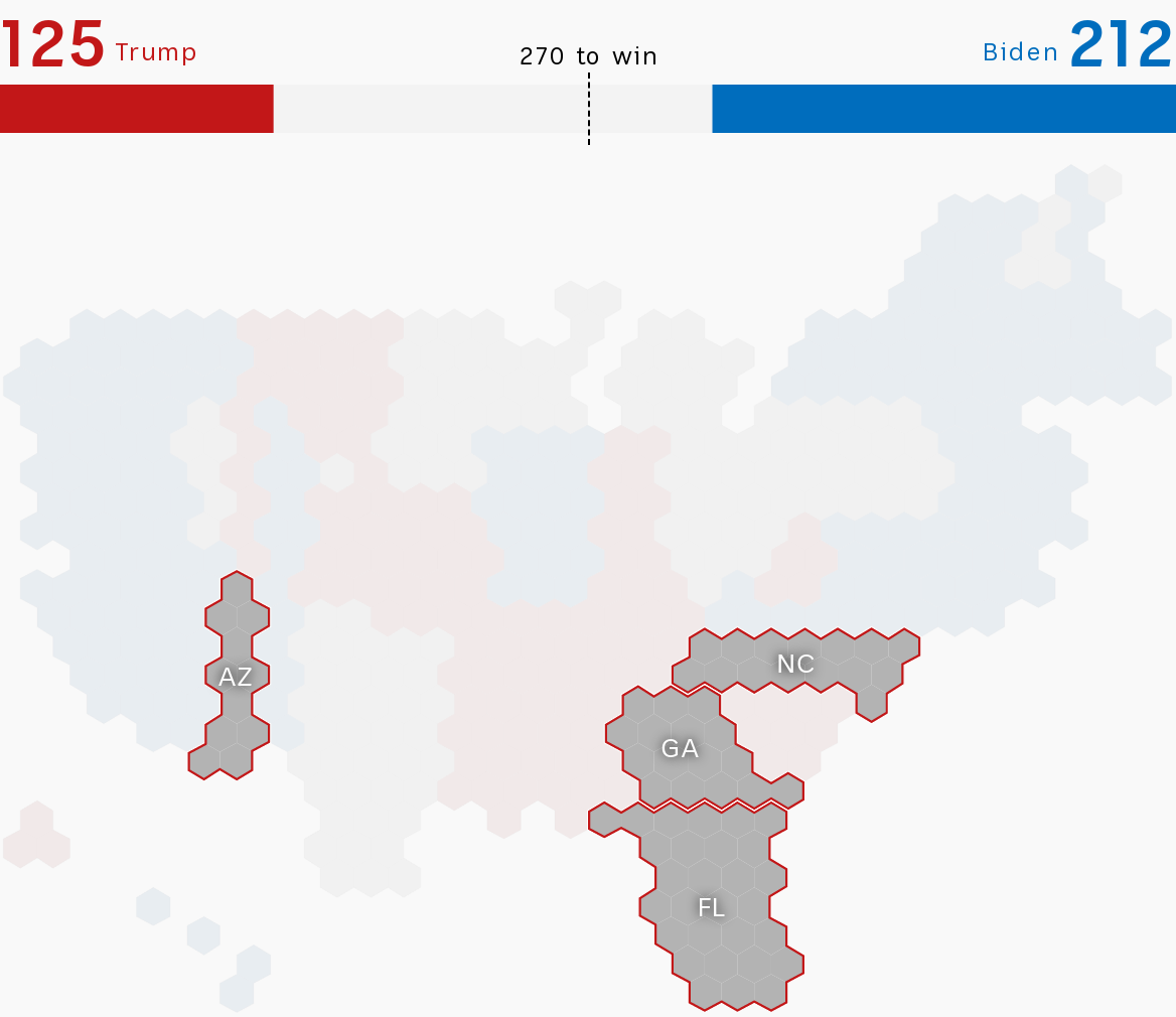 Graphic showing an allocation of electoral college votes