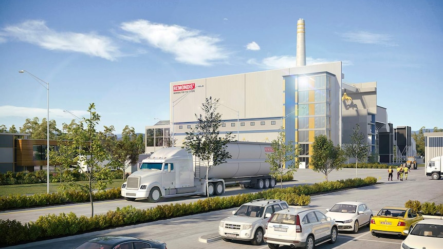 Artist's impression of $400 million Energy from Waste plant at Swanbank.