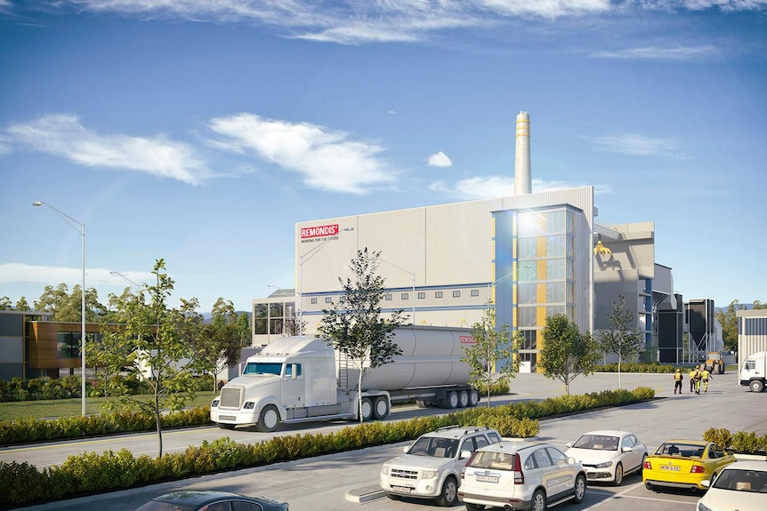 Artist's impression of $400 million Energy from Waste plant at Swanbank.