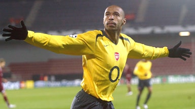 Thierry Henry scored twice for the Gunners.