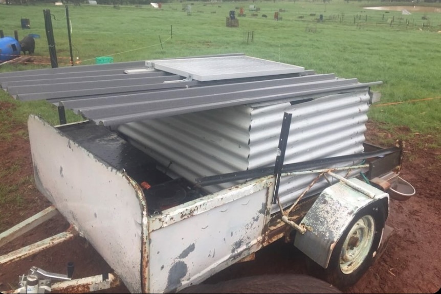 Trailer containing solar panels.