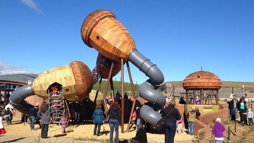The new children's playground at the National Arboretum in Canberra officially opens. 22 June 2013.