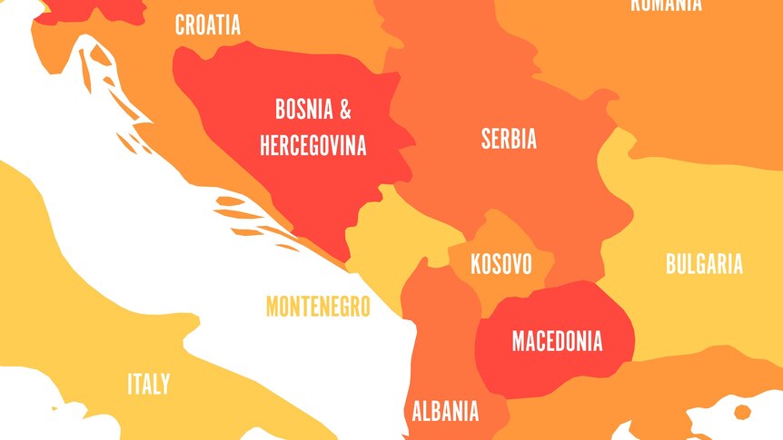 Political map of the Balkans