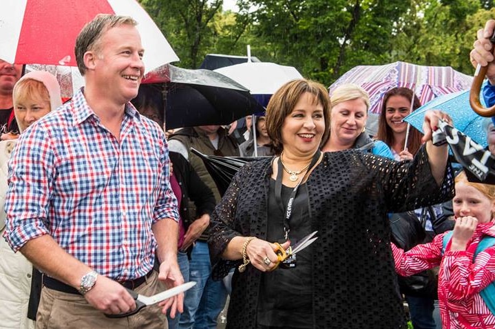 Premier Will Hodgman and Hobart Lord Mayor Sue Hickey at Taste of Tasmania festival 2016.