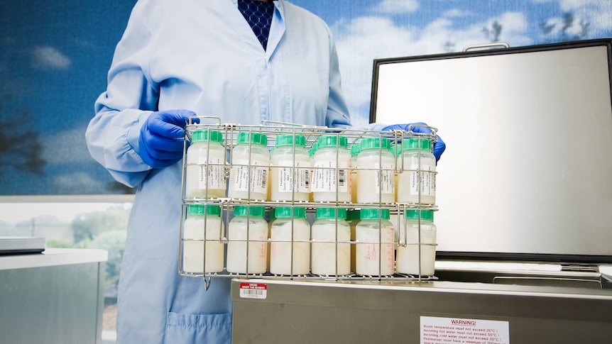 Human milk at a red cross milk bank