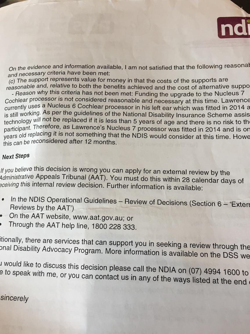 An official letter stating the reasons why an application has been rejected.