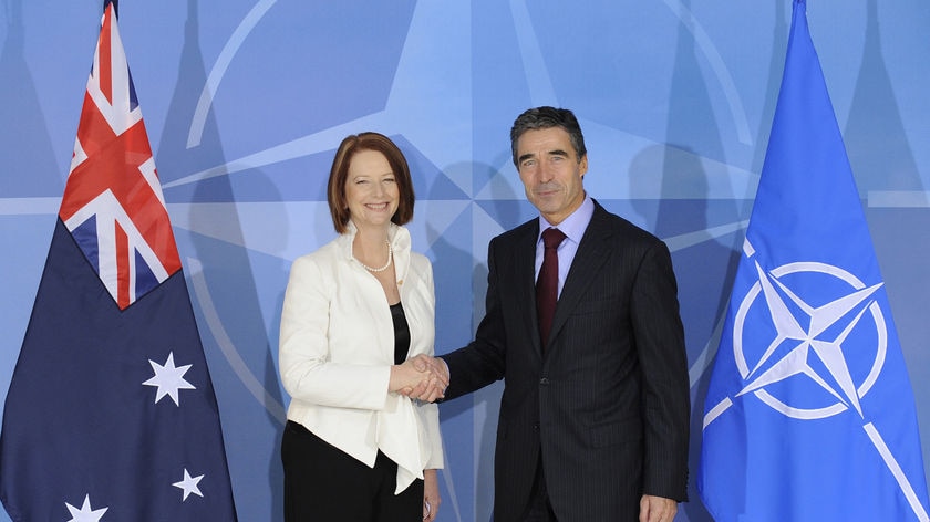 Julia Gillard meets with NATO chief