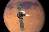 Artist's illustration of ExoMars craft approaching Mars