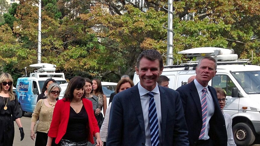 Premier Mike Baird arrives for Cabinet swearing-in ceremony