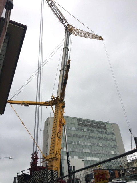 A 450-tonne crane, the biggest ever used in Tasmania.