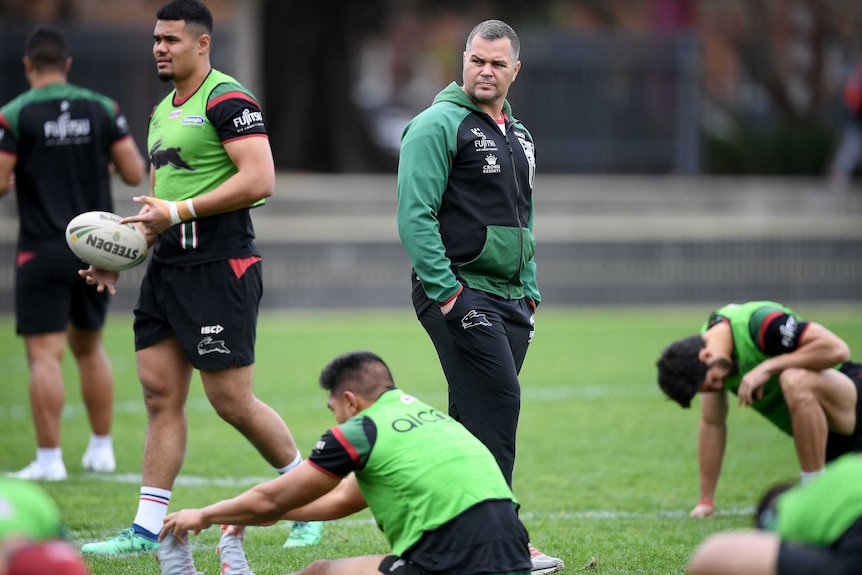 Anthony Seibold at South Sydney training at Redfern Oval.