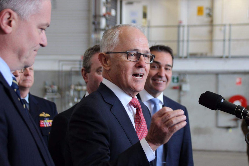 Australian Prime Minister Malcolm Turnbull speaks to the media