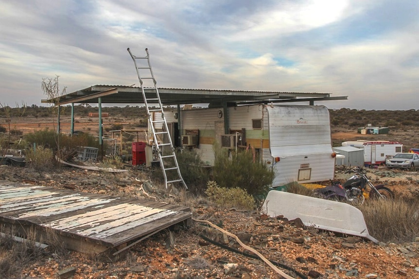 A caravan in outback Western Australia