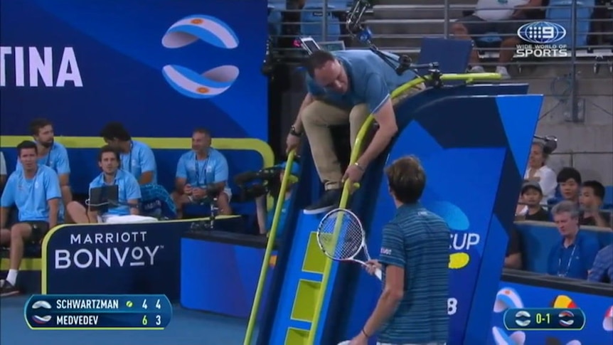 Watch: Daniil Medvedev accidentally hits spectator at Vienna Open