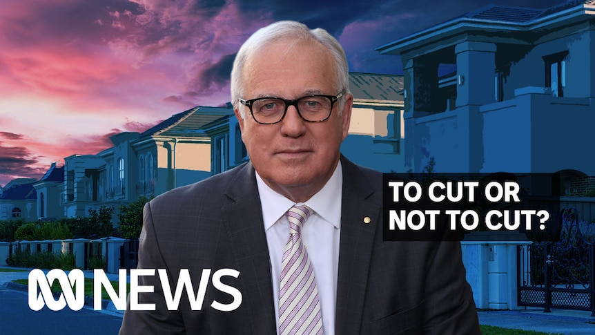 To Cut or Not to Cut? A man in glasses superimposed over the backdrop of a row of suburban houses.