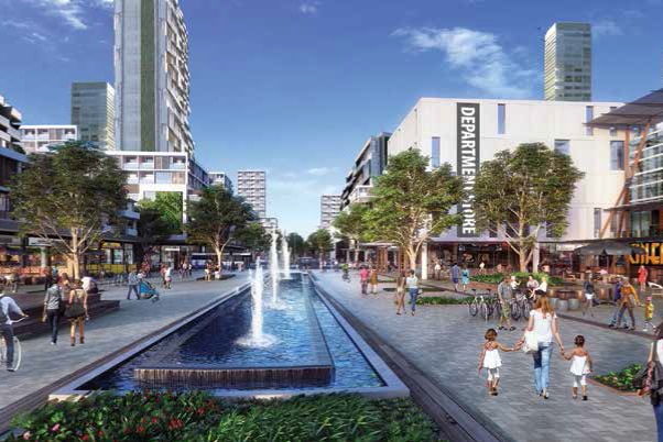 Wilton artist impression fountain area.