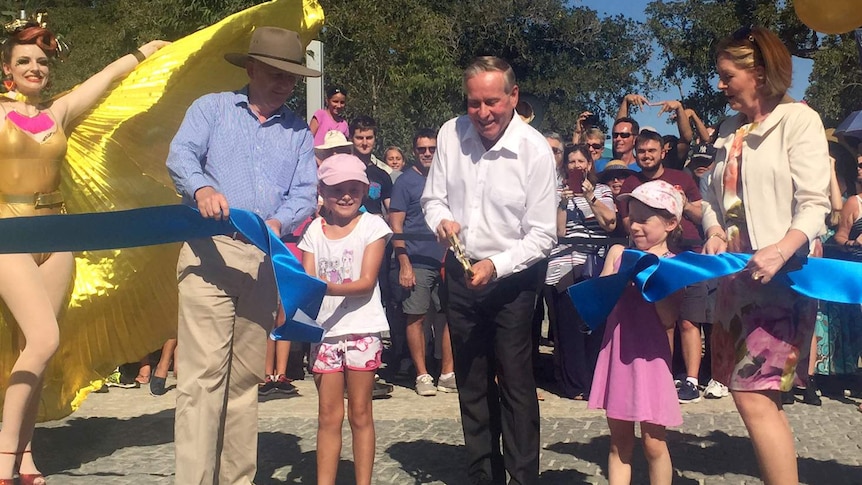 Planning Minister John Day with Colin Barnett at Elizabeth Quay opening.jpg