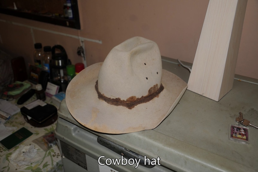 a stained cowboy hat