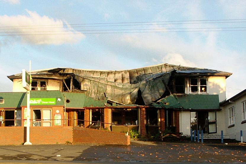 The remains of the Dover Hotel after the fire.