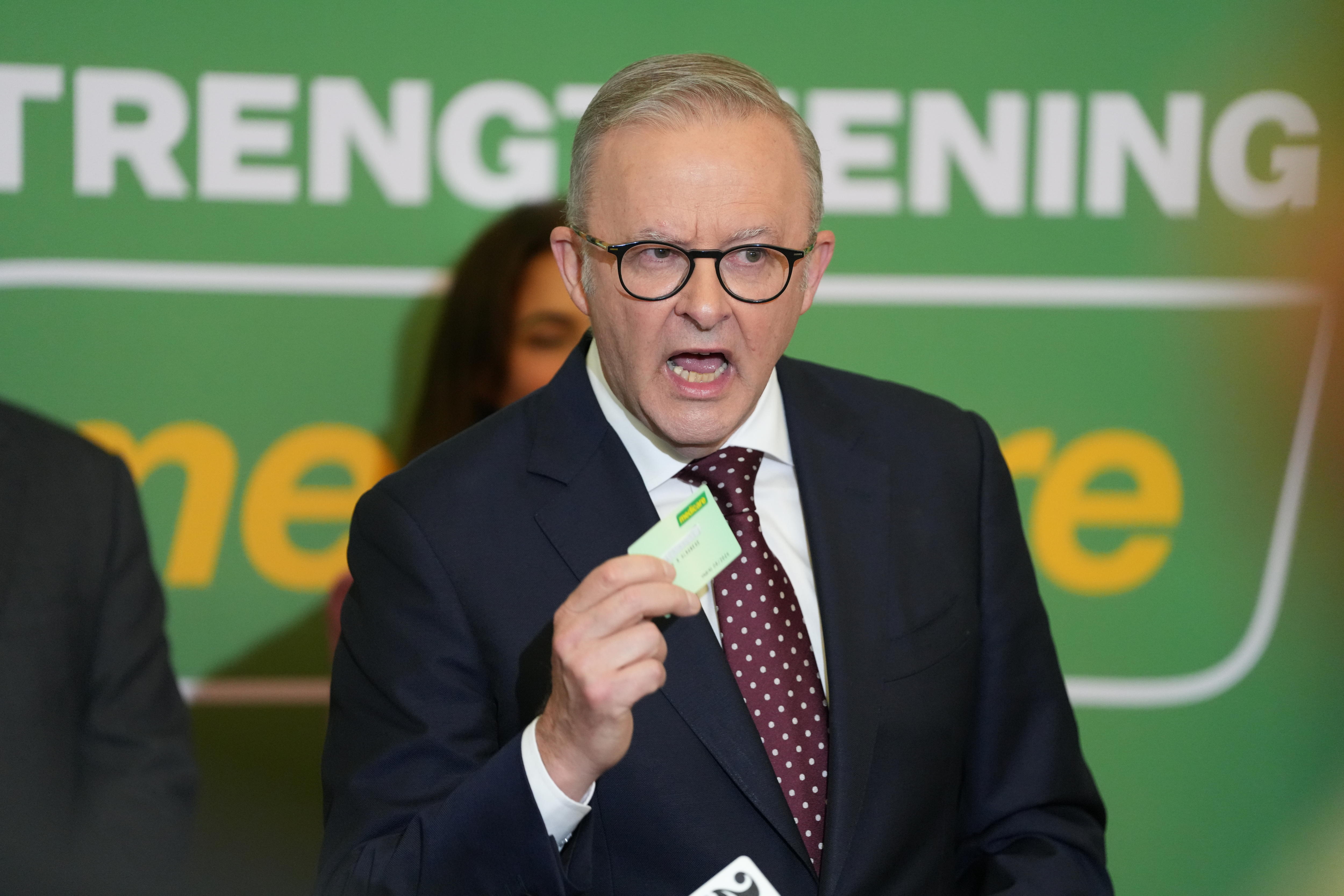PM Albanese with medicare card