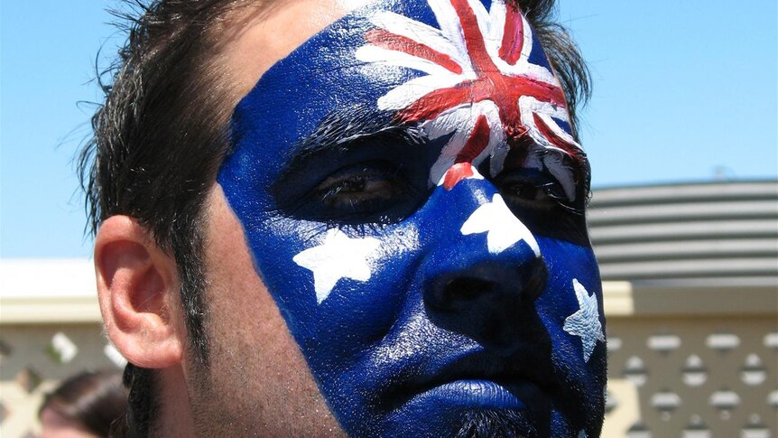 Australian flag facepaint (Emma Pedler)
