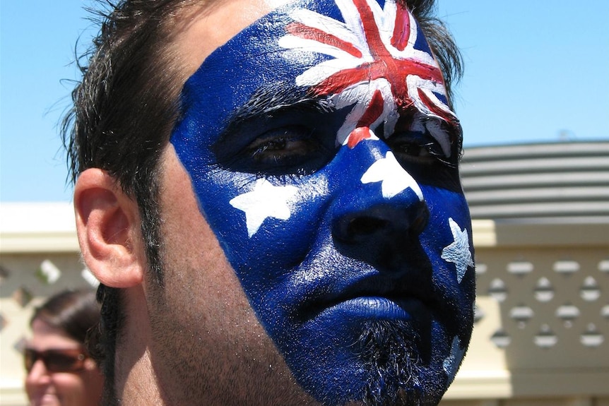 Australian flag facepaint (Emma Pedler)