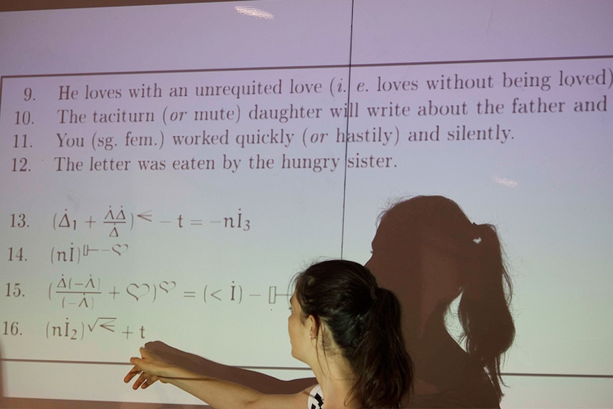 A linguistics workshop at the  National Youth Science Forum, Canberra, 2016.