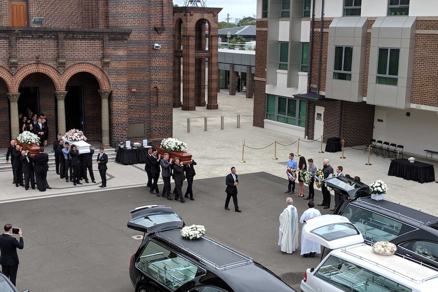 Coffins at Falkholt funeral