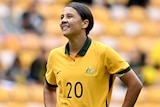 Sam Kerr looks disappointed