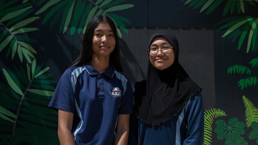Muslim teenage girls with ambitions for further study at the school on Christmas Island.