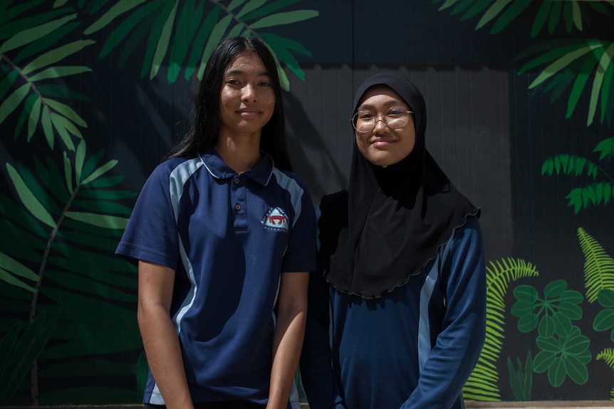 Muslim teenage girls with ambitions for further study at the school on Christmas Island.