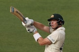 Australia batter Steve Smith plays a hook shot during a Test match.