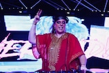 British-Lebanese DJ Saliah during a performance.