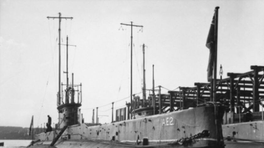 Wreck: The HMAS AE2 in dock in Sydney, circa 1914