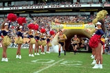 A rugby league team hits the field for a game 