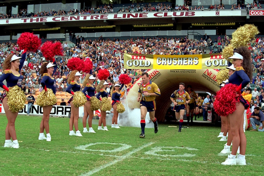 A rugby league team hits the field for a game 