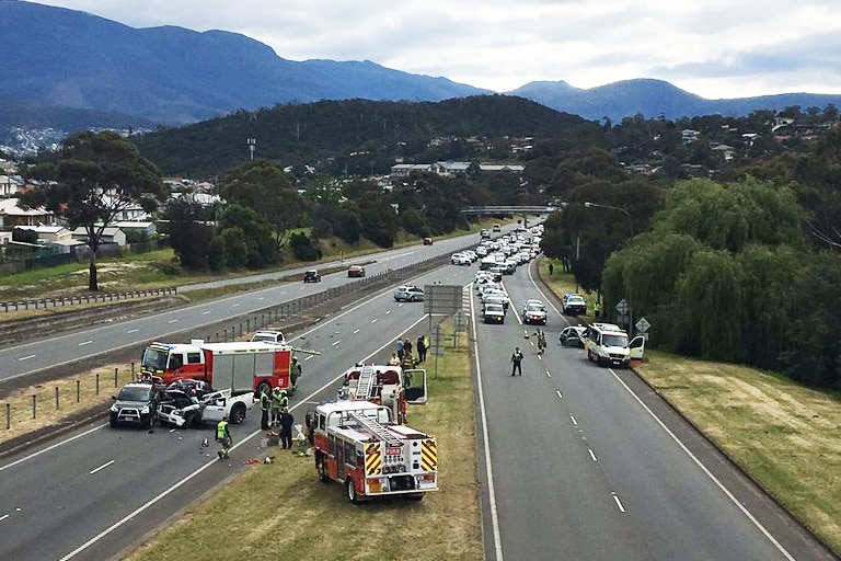 Crash on Tasman Highway, Mornington, November 15, 2016.