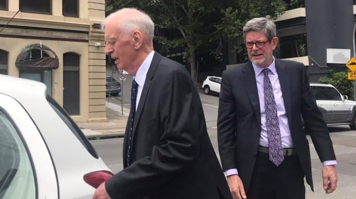 Former Anglican bishop Richard Appleby faced a Professional Standards hearing with his lawyer Peter Skinner in December 2018