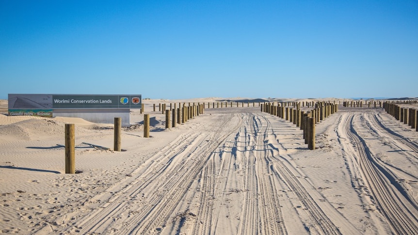 Four wheel drive beach access to sand dunes