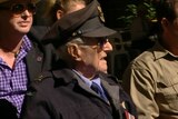 Lancaster bomber veteran Arthur Jackson sitting in a jeep during the 2017 Anzac Day Parade