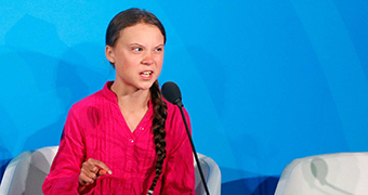 Greta Thunberg at the UN Climate Summit in New York.