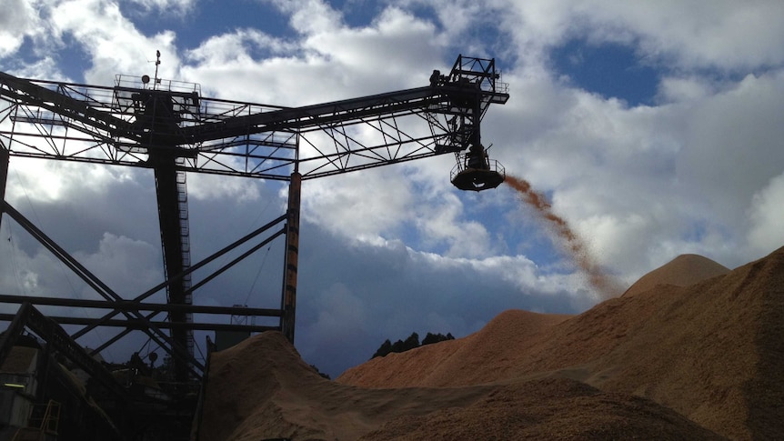 Gunns woodchip mill in northern Tasmania