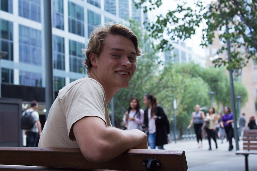 Kal Glanznig sitting on a bench