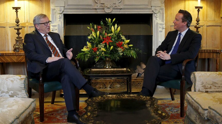 David Cameron and European Commission president Jean-Claude Juncker meet