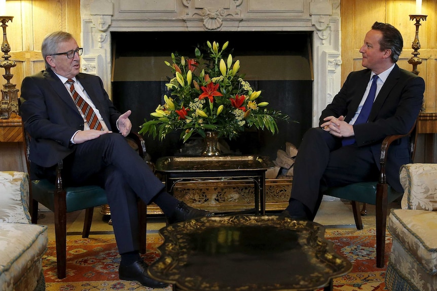 David Cameron and European Commission president Jean-Claude Juncker meet