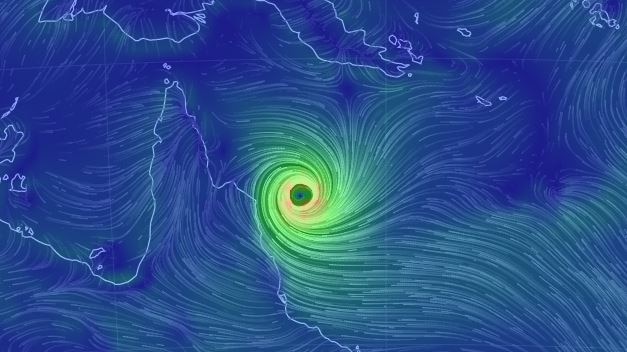 Wind map cyclone Nathan